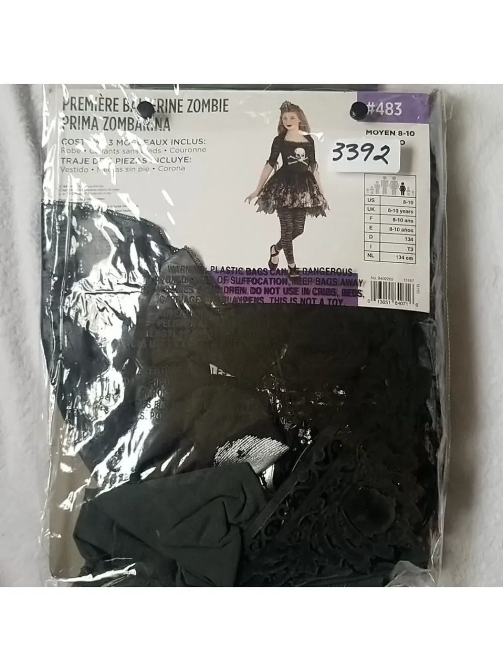 PRIMA ZOMBERINA NWOT COSTUME SZ M 8-10